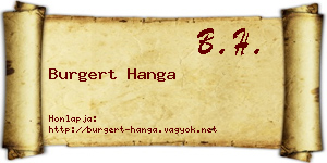 Burgert Hanga névjegykártya